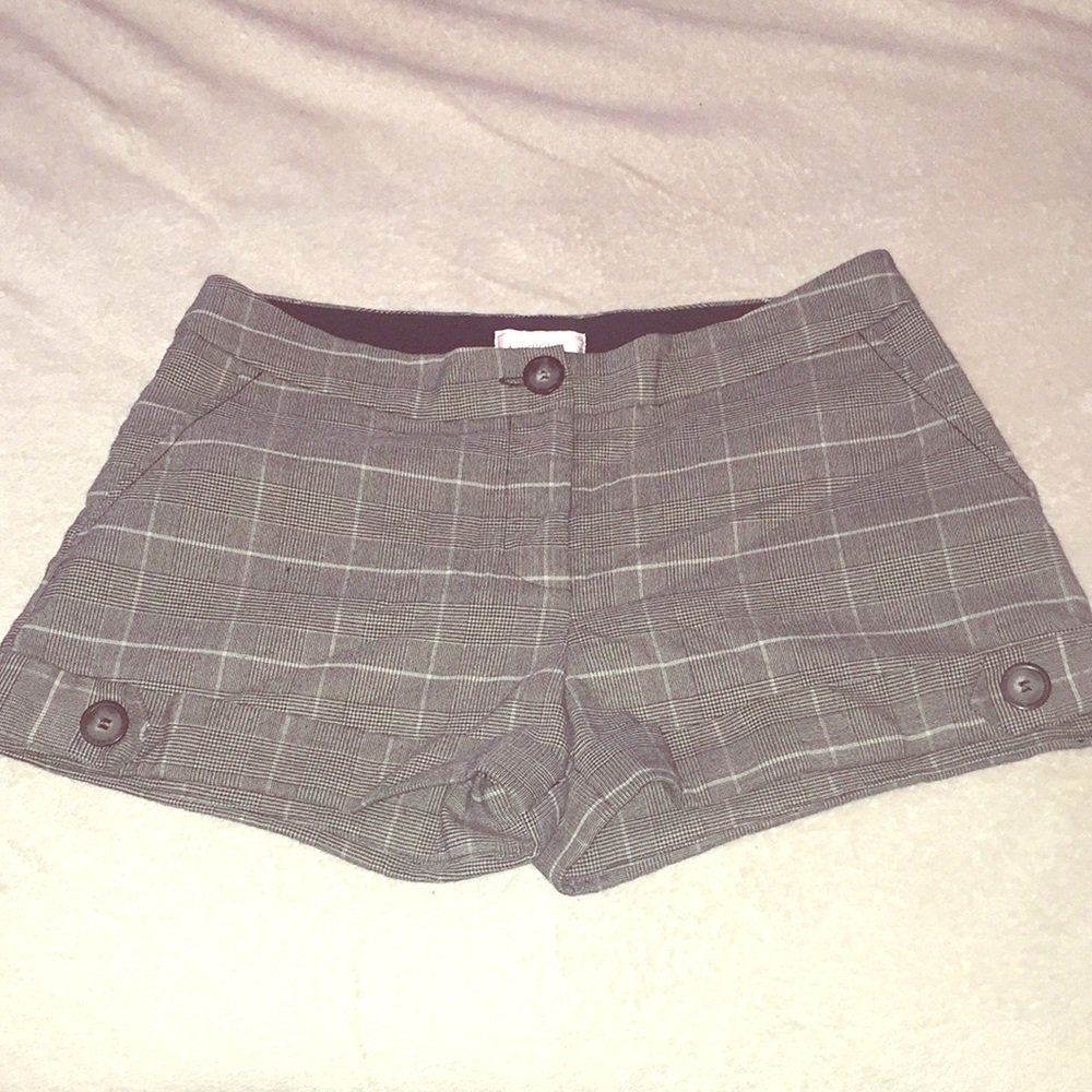 Xhilaration Black/Grey Plaid Dress Shorts 11